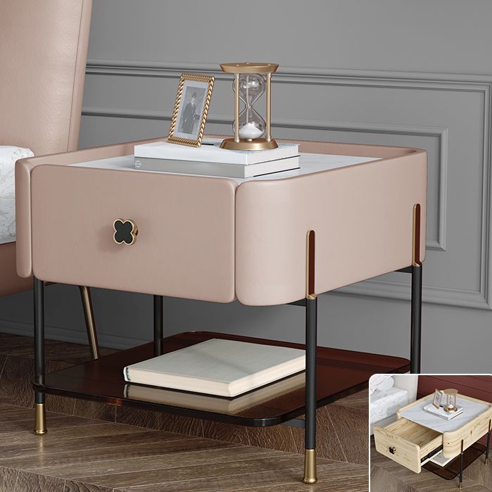 Tavolo da notte di stoccaggio contemporaneo 1 comodino da letto in legno