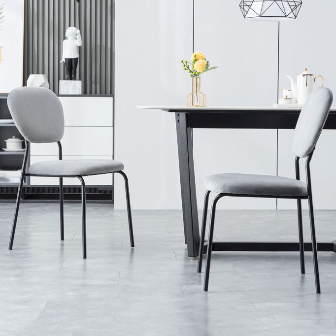Contemporary Style Metal Dining Room Kitchen Chair Open Back Side Chairs Clearhalo ' kitchen&dining_furn' 'Dining Chairs' 'Dining Tables & Seating' 'dining_chair' 'furn' 'furn_dining_chair' 'Furniture' 'furniture_dining_chair' 'Kitchen & Dining Furniture' 'kitchen' 1200x1200_0186cfe8-618c-45e5-8695-e5d061356bfb