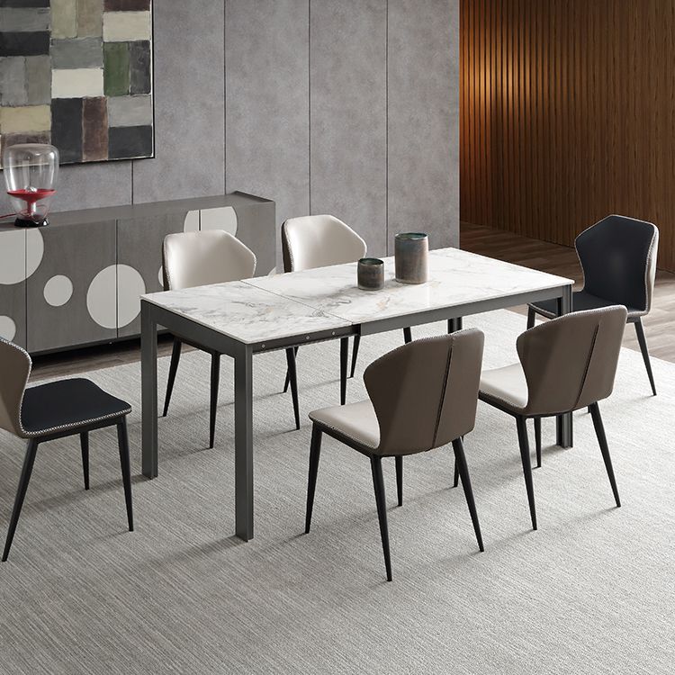 Contemporary Sintered Stone Rectangle Table Set 1/3/4/5/7 Pieces Dining Set Clearhalo 'Dining Room Sets' 'Dining Tables & Seating' 'dining_room_set' 'furn' 'furn_dining_room_set' 'Furniture' 'Kitchen & Dining Furniture' 1200x1200_0187d133-6edb-4735-88a0-db3d2370243d