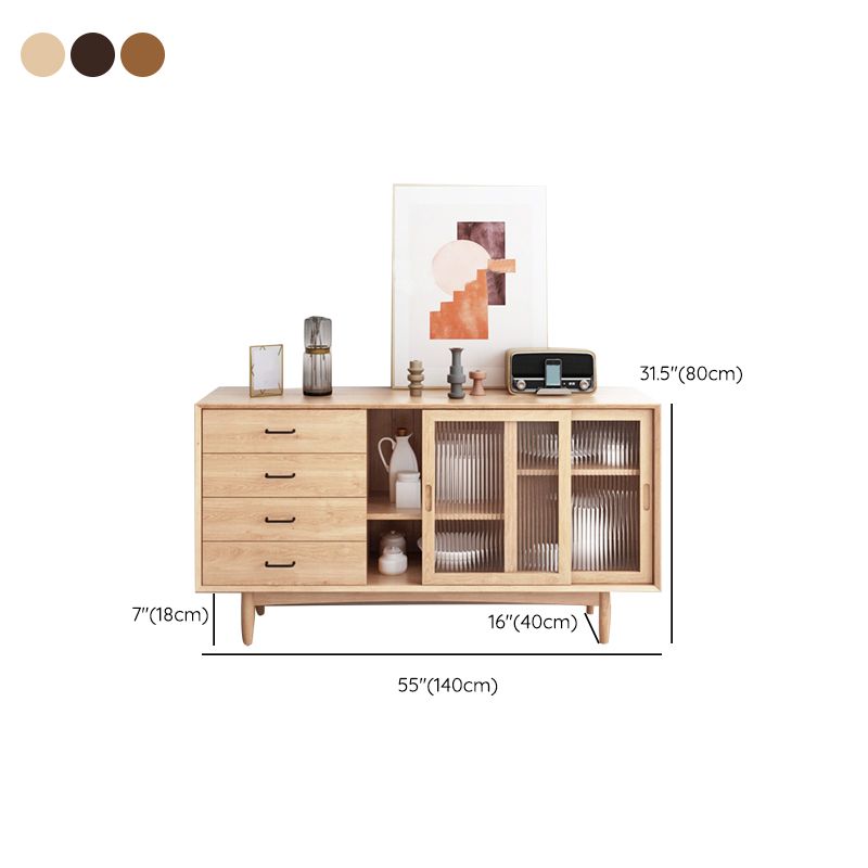 Sideboard di stoccaggio della casa in legno moderno rettangolare la parte rettangolare con porta scorrevole