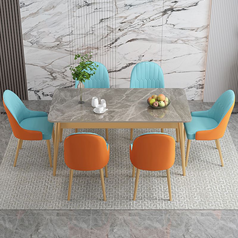 Modern 4 Legs Dining Table Stone Table for Dining Room Kitchen Clearhalo 'Dining Tables & Seating' 'Dining Tables' 'dining_table' 'furn' 'furn_dining_table' 'Furniture' 'Kitchen & Dining Furniture' 1200x1200_018a36d4-d44f-4a19-99e4-4be5ea7240db