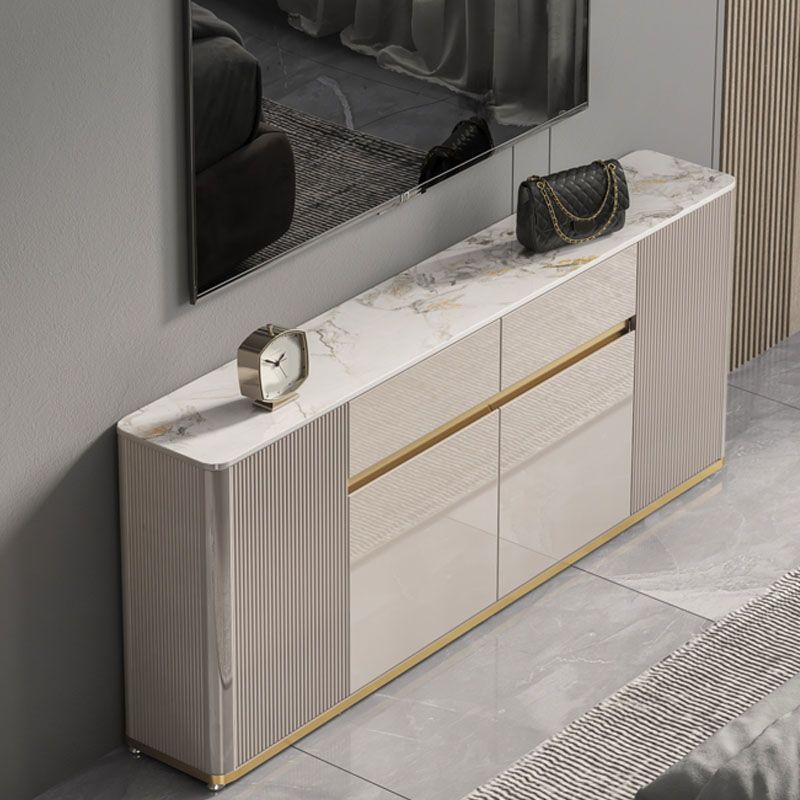 Contemporary Style Engineered Wood Buffet Stand Adjustable Shelving Credenza Clearhalo 'buffet_sideboard' 'Buffets & Sideboards' 'furn' 'furn_buffet_sideboard' 'Furniture' 'Kitchen & Dining Furniture' 1200x1200_018b57d6-804d-4cc4-b4e7-bee491f75adf