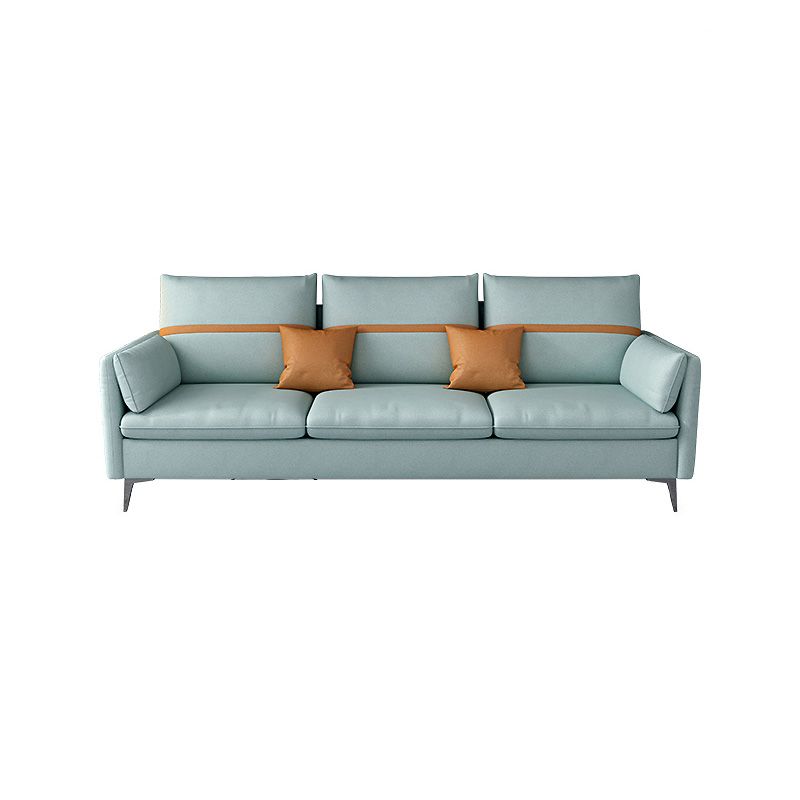 Mid Century Modern Seating Pillow Top Arm with Pillows in Green