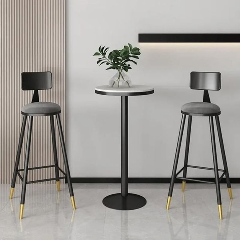 Industrial Bar Table Dining Table with Pedestal Base for Kitchen Living Room Clearhalo 'Bar Furniture' 'Bar Tables' 'bar_tables' 'furn' 'furn_bar_tables' 'Furniture' 'Kitchen & Dining Furniture' 1200x1200_018cf040-a547-4660-a848-20c8e84ef881