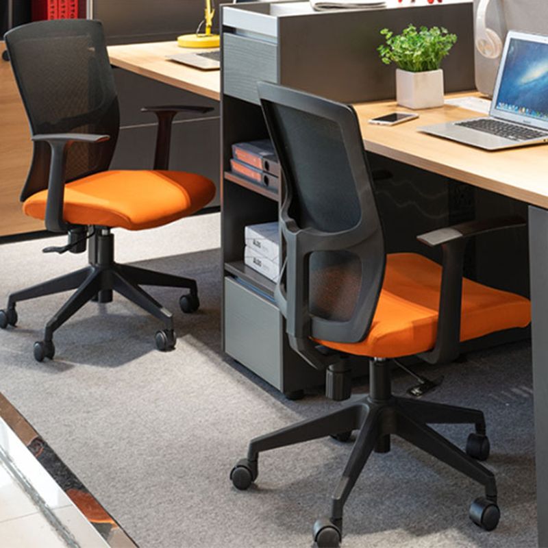 Contemporary Mid Back Office Chair with Fixed Arms Microfiber Task Chair with Black Frame Clearhalo 'furn' 'furn_office_chair' 'Furniture' 'furniture_office_chair' 'Office Chairs' 'Office Furniture' 'office_chair' 1200x1200_018d32d4-6bb4-4cc8-94f8-a3fbb6dafce3