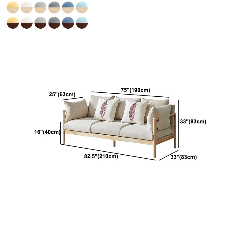 Sofa en laine à 3 places avec coussins d'oreiller en arrière et bras top