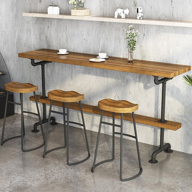 Modern Wood Bar Table Set 1/2/4/7 Pieces Rectangle Table and Stool Set Clearhalo 'Bar Furniture' 'furn' 'furn_home_bar_bar_sets' 'Furniture' 'Home Bars & Bar Sets' 'home_bar_bar_sets' 'Kitchen & Dining Furniture' 1200x1200_018e9ec3-55c9-4c79-909d-11e9d573277f