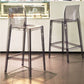 Contemporary Plastic Low Back Indoor Bar Stool with Footrest