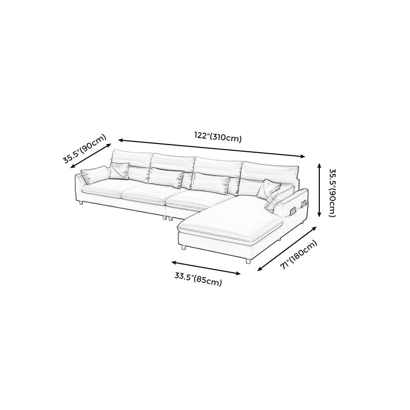 Stain Resistan Faux Leather Square Arm Sectional with Pillowed Back Cushions Clearhalo 'furn' 'furn_sectionals' 'Furniture' 'furniture_sectionals' 'Living Room Furniture' 'Sectionals' 1200x1200_01918231-3373-4b02-a92b-b0d2ff6b3b9b