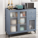 Server di pranzo in bambù di buffet grigio con spazio per la sala da pranzo