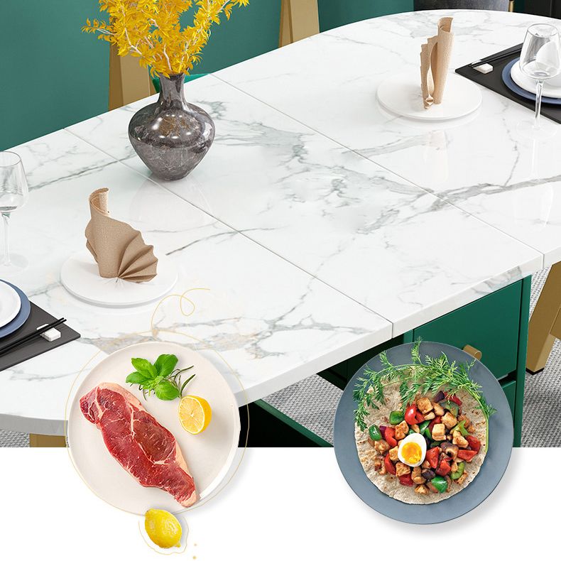 59-inch Oval White Dining Table Simplicity Extendable Table for Dining Room Clearhalo ' dining_table' 'Dining Tables & Seating' 'Dining Tables' 'furn' 'furn_dining_table' 'Furniture' 'furniture_dining_table' 'Kitchen & Dining Furniture' 'kitchen&dining_furn' 'kitchen' 'kitchen_dining_table' 1200x1200_01935227-9e3c-4c76-a084-4058216ec125