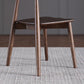 Oak Slat Back Dining Chairs Open Back Dining Side Chair in Walnut and Grey