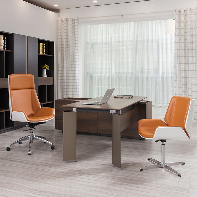 High Back Office Chair Leather Seat with Fixed Armrest Adjustable with Office Chair Clearhalo 'furn' 'furn_office_chair' 'Furniture' 'furniture_office_chair' 'Office Chairs' 'Office Furniture' 'office_chair' 1200x1200_01949465-0dfd-402b-b68e-f3d8e7f11469