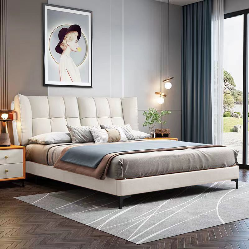 Letto moderno a legna da letto standard con testiera imbottita