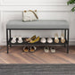 12.6 Inch Wide Entryway Bench Glam Metal Cushioned Seating Bench Clearhalo 'Benches' 'Chairs & Seating' 'furn' 'furn_benches' 'Furniture' 'Living Room Furniture' 1200x1200_01956709-ab1c-4956-8954-b962eb32efdf