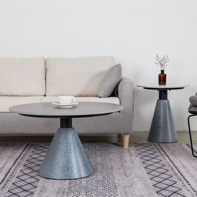 1 Slate Pedestal Coffee Table Round Modern Minimalist Coffee Table
