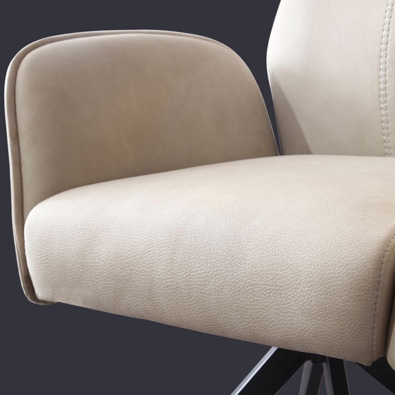 Contemporary Design Faux Leather Dining Chairs Solid Back Arm Side Chairs for Home Clearhalo ' kitchen&dining_furn' 'Dining Chairs' 'Dining Tables & Seating' 'dining_chair' 'furn' 'furn_dining_chair' 'Furniture' 'furniture_dining_chair' 'Kitchen & Dining Furniture' 'kitchen' 1200x1200_01977220-d5f7-4f8c-8cc1-331303e8b538