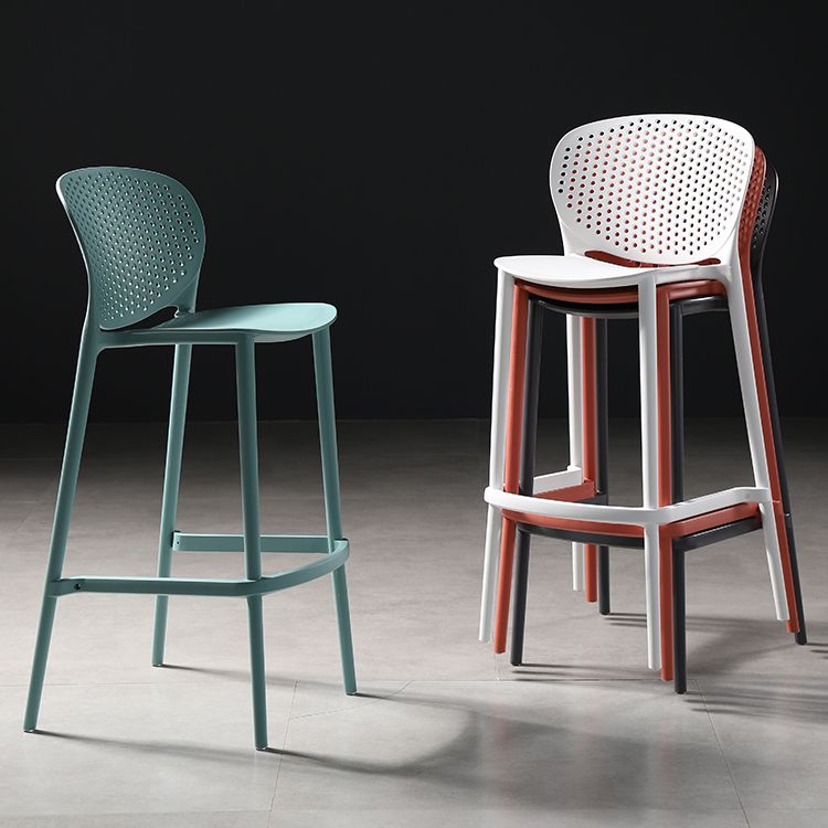Nordic Bar-stool Plastic Counter Bar Stool for Kitchen Bar with Plastic Legs Clearhalo 'Bar Furniture' 'Bar Stools' 'bar_stools' 'furn' 'furn_bar_stools' 'Furniture' 'furniture_bar_stools' 'Kitchen & Dining Furniture' 1200x1200_0197b9bb-9464-4e75-a888-417f8ba14804
