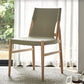 Chaise latéral en bois massif massif chaise de salle à manger sans bras en cuir contemporain