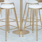Bartisch aus massivem Holz, Gold- und Metallbasis, Bartisch für Küche, Wohnzimmer, Kaffeezimmer
