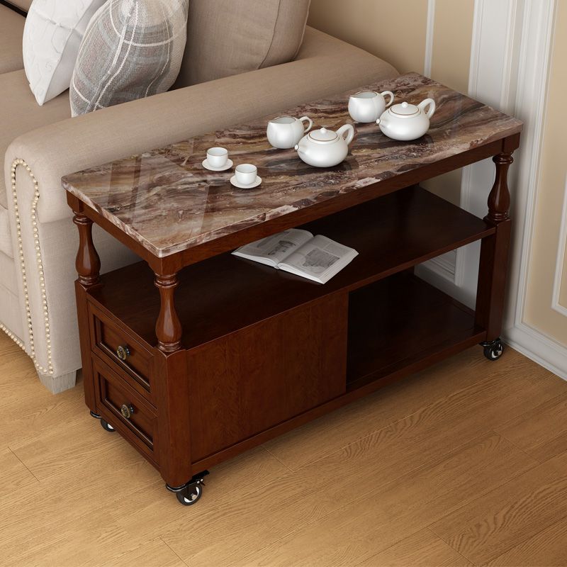 Rectangular Side Table Traditional Glossy End Table with Drawer and Shelf Clearhalo 'Coffee & Accent Tables' 'End & Side Tables' 'end_side_table' 'end_side_tables' 'furn' 'furn_end_side_tables' 'Furniture' 'furniture_end_side_table' 'Living Room Furniture' 1200x1200_01991e2c-ff37-418c-808c-27164a3b32db