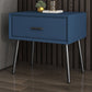 Faux Leather Modern Bed Nightstand Drawer Storage Solid Wood Night Table with Legs