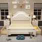 Solid Wood and Headboard Standard Bed Arched Bed with Custom Gold Legs