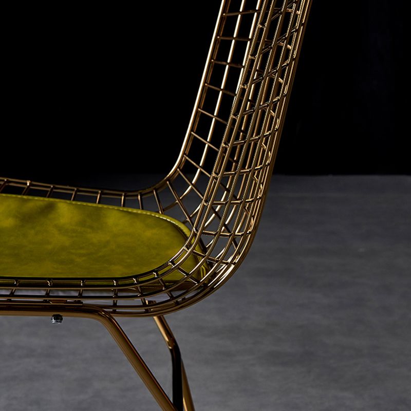 Scandinavian Metal Bedroom Side Chair Cross Back Matte Finish Dining Chair Clearhalo ' kitchen&dining_furn' 'Dining Chairs' 'Dining Tables & Seating' 'dining_chair' 'furn' 'furn_dining_chair' 'Furniture' 'furniture_dining_chair' 'Kitchen & Dining Furniture' 'kitchen' 1200x1200_019b6821-8e07-4395-844e-76089c01c4fa