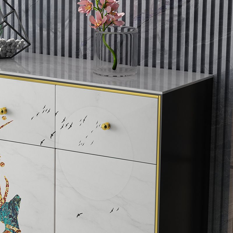 Glam Sideboard Cabinet Stone Sideboard with Drawers for Living Room Clearhalo 'buffet_sideboard' 'Buffets & Sideboards' 'furn' 'furn_buffet_sideboard' 'Furniture' 'Kitchen & Dining Furniture' 1200x1200_019c42d3-1734-4d91-9b8b-4c7debf61d9f