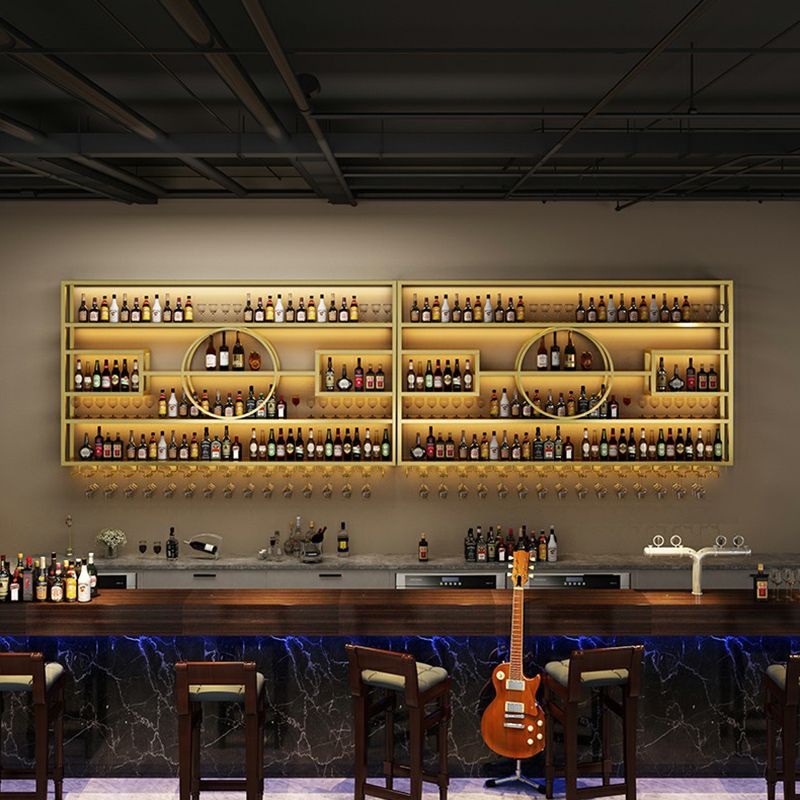 Portabottiglie montata in metallo moderno bottiglia di vino e vetro per bar