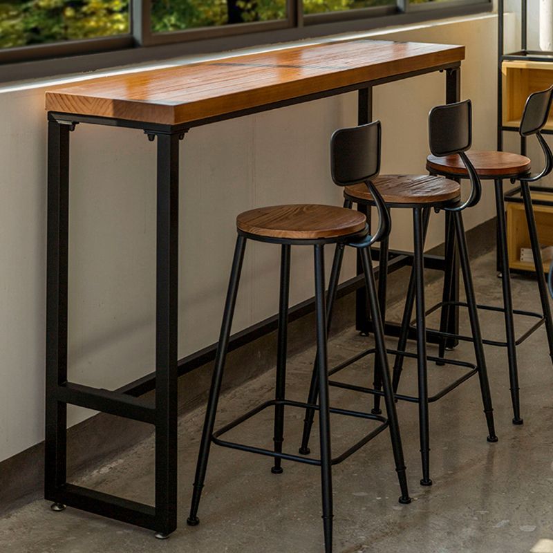 Industrial Rectangle Bar Table Solid Wood Trestle Base Bar Dining Table Clearhalo 'Bar Furniture' 'Bar Tables' 'bar_tables' 'furn' 'furn_bar_tables' 'Furniture' 'Kitchen & Dining Furniture' 1200x1200_019d3939-6ac9-4b89-a806-e8497bf28e8b