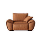 Brown Flared Arm Sofa Faux Leather and Genuine Leather Seating with Pillows