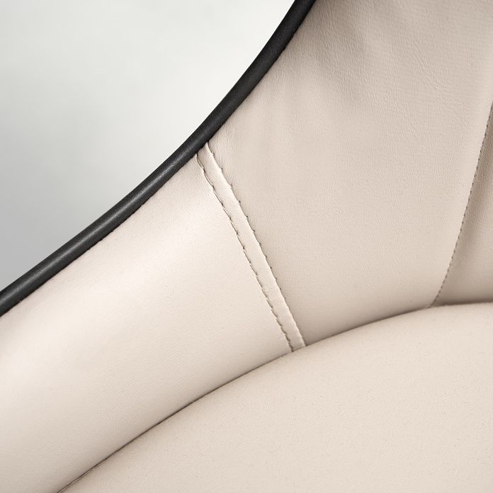 Leather Dining Chair Scandinavian Style Arm Solid Back Dining Side Chair for Home