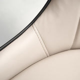 Leather Dining Chair Scandinavian Style Arm Solid Back Dining Side Chair for Home