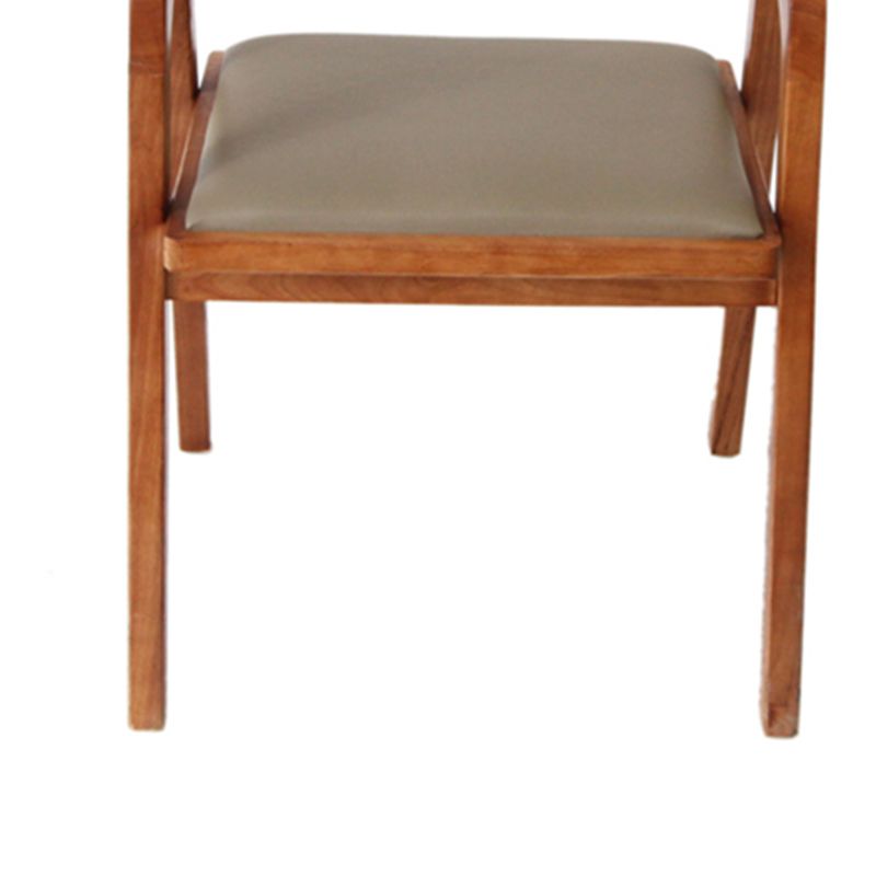Home Indoor Dining Chair Pine Solid Wood Open Back Arm Chair