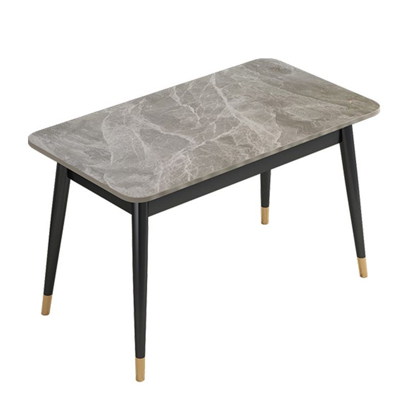 Mesa de comedor rectangular de 4 patas, mesa de piedra moderna para cocina
