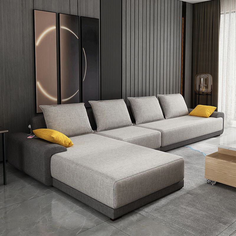 129.92" W √ó 70.87" D √ó 27.56" H L-Shape Removable Cushions Pillow Top Arm Sectional Clearhalo 'furn' 'furn_sectionals' 'Furniture' 'furniture_sectionals' 'kitchen' 'kitchen_sectionals' 'Living Room Furniture' 'Sectionals' 1200x1200_01a1c997-ea57-4164-b773-23f143814a75