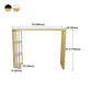 Glam Marble Pub Table with Specialty Table Top Gold Double Pedestal Table - 42" H Clearhalo 'Bar Furniture' 'Bar Tables' 'bar_tables' 'furn' 'furn_bar_tables' 'Furniture' 'furniture_bar_tables' 'Kitchen & Dining Furniture' 1200x1200_01a2ec40-82ac-4a3d-8a14-1634c3c93cb4