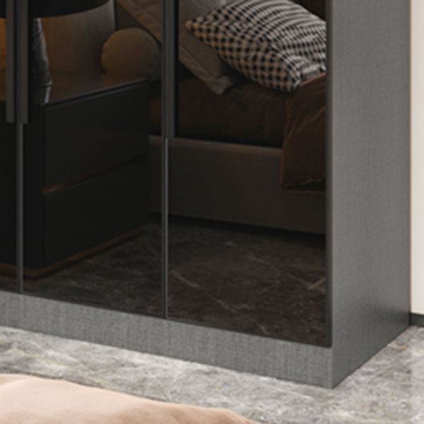 Modern Style Wardrobe Grey Colour Glass Wardrobe Closet for Bedroom Clearhalo 'Armoires & Wardrobes' 'armoires_wardrobes' 'Bedroom Furniture' 'furn' 'furn_armoires_wardrobes' 'Furniture' 1200x1200_01a3de6e-ec38-4337-9bfe-eb4f991dfd68