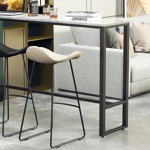 Marble Counter Height Table with Rectangle Table Top Trestle Table - 41.3" H Clearhalo 'Bar Furniture' 'Bar Tables' 'bar_tables' 'furn' 'furn_bar_tables' 'Furniture' 'furniture_bar_tables' 'Kitchen & Dining Furniture' 1200x1200_01a428ef-ea0e-47a1-9853-2fc448b954c7