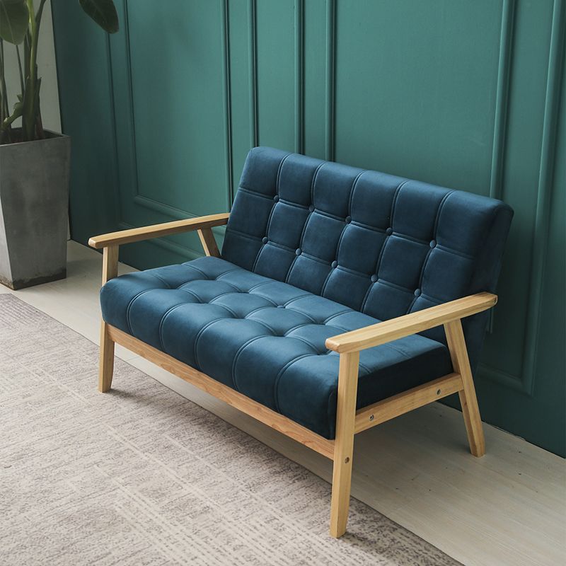 ブラウンモダンビスケットバック本革標準ソファ27.56 "高四角いアームソファ