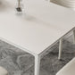 Simplicity Rectangle Dining Table Sintered Stone Table with 4 White Legs Clearhalo ' dining_table' 'Dining Tables & Seating' 'Dining Tables' 'Furniture' 'furniture_dining_table' 'Kitchen & Dining Furniture' 'kitchen&dining_furn' 'kitchen' 'kitchen_dining_table' 1200x1200_01a57549-1961-4170-8eb7-1f4e2a6d9758
