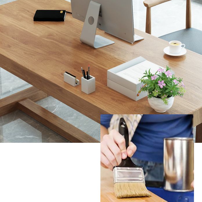 Eigentijdse schrijfbureau rechthoekige dennen vaste houten kantoor bureau