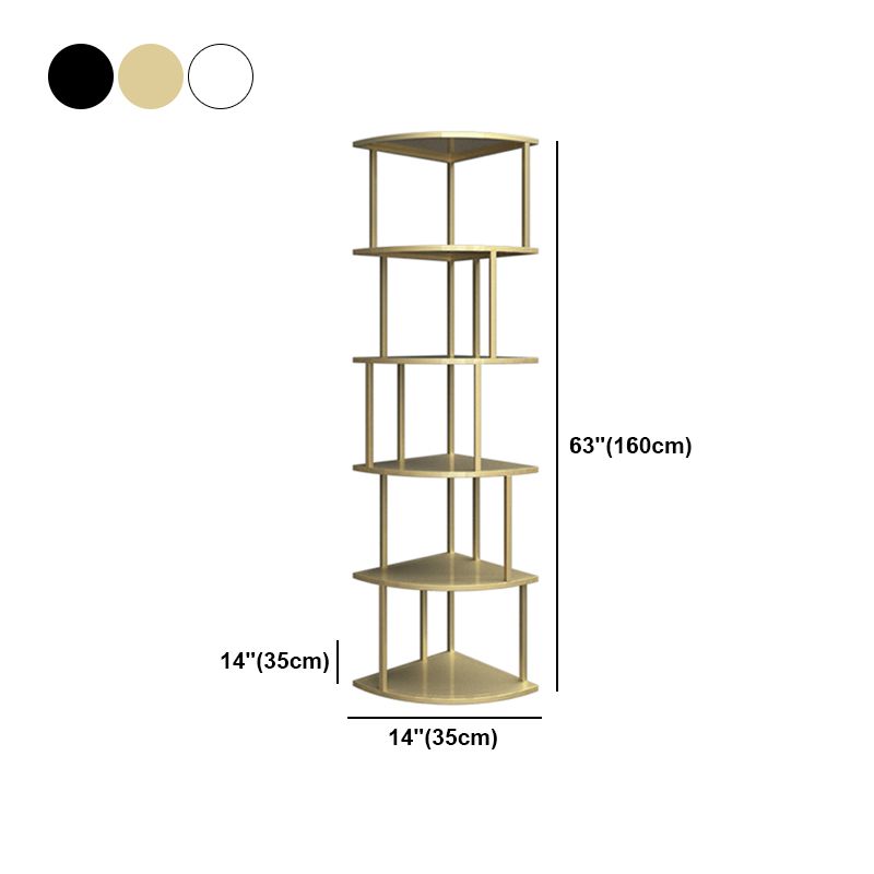 Scandinavian Iron Corner Bookshelf Vertical Open Bookcase for Bedroom Clearhalo 'Bookcases' 'furn' 'furn_bookcases' 'Furniture' 'furniture_bookcases' 'Office Furniture' 1200x1200_01aadb51-1d3c-476f-b200-4c23b96709ed