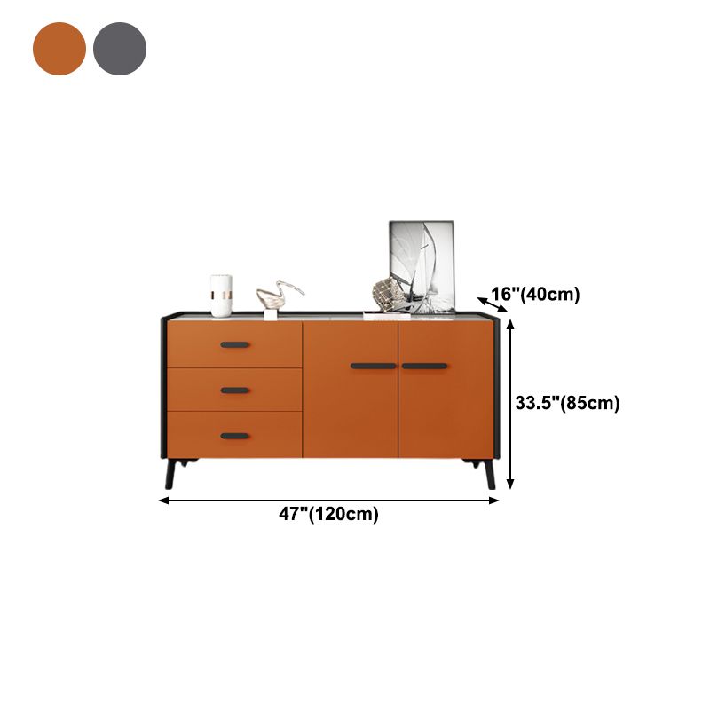 3-Drawer Engineered Wood Sideboard Modern Stone Countertop Dining Server for Restaurant Clearhalo 'buffet_sideboard' 'Buffets & Sideboards' 'furn' 'furn_buffet_sideboard' 'Furniture' 'Kitchen & Dining Furniture' 1200x1200_01aceecc-fdd4-4374-8b18-67fd6d3fe5dc