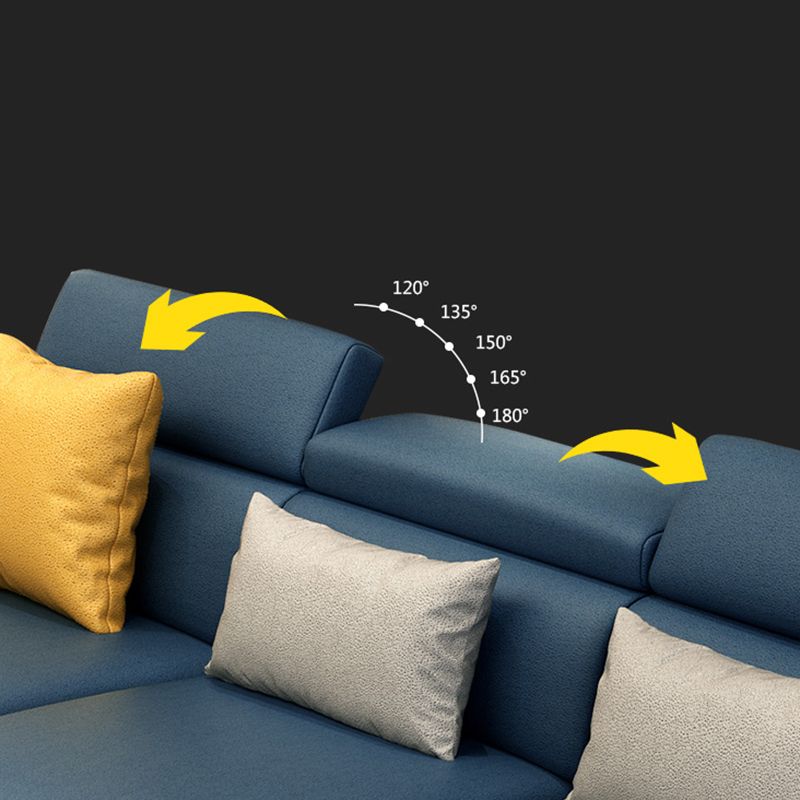 Scandinavo a forma di L sezionale con braccio top a cuscino per quattro persone