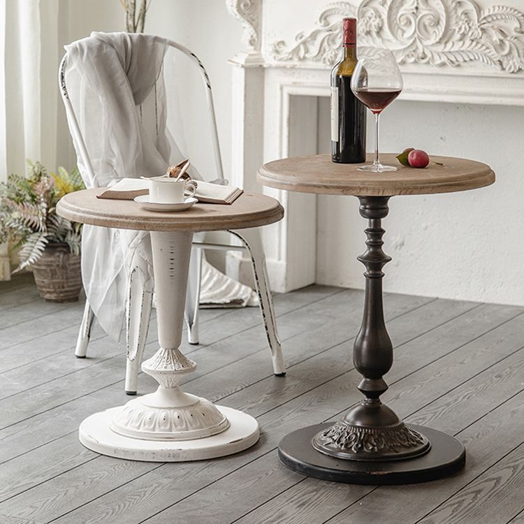 Design a base di piedistallo circolare realizzato con tavola di stile country francese in legno massiccio