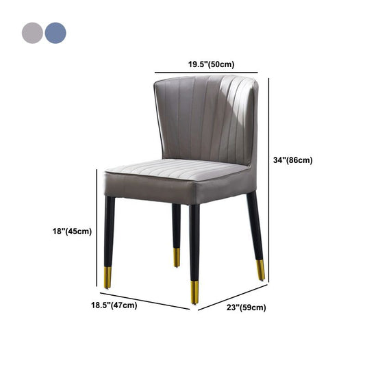 Modern Style Dining Chair Armless Chair with Wood Legs for Kitchen