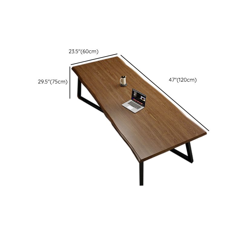 Bureau de bureau en bois massif contemporain 29,53 "Tableau d'écriture avec des jambes en fer
