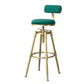 Contemporary Iron Adjustable Height Bar Stool Upholstered Bar Stool with Footrest